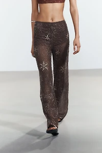 BEADED SEQUIN PANTS