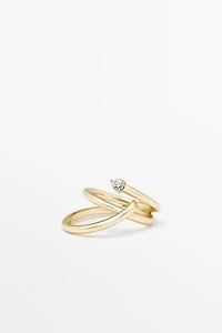 Bague large volumineuse brillante