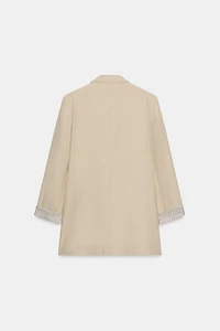 VESTE AVEC LIN À MANCHES RETROUSSÉES