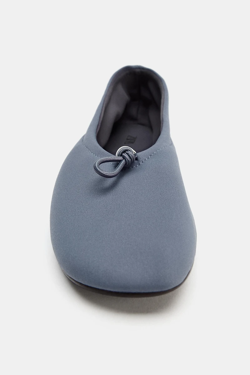 NEOPRENE EFFECT BALLET FLATS WITH PULL TAB