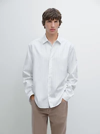 100% cotton regular fit striped shirt