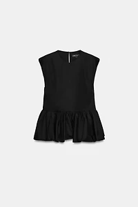 ZW COLLECTION SLEEVELESS PEPLUM TOP