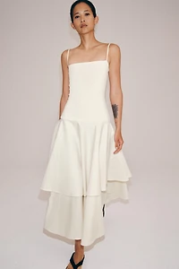 RUFFLED COMBINATION DRESS