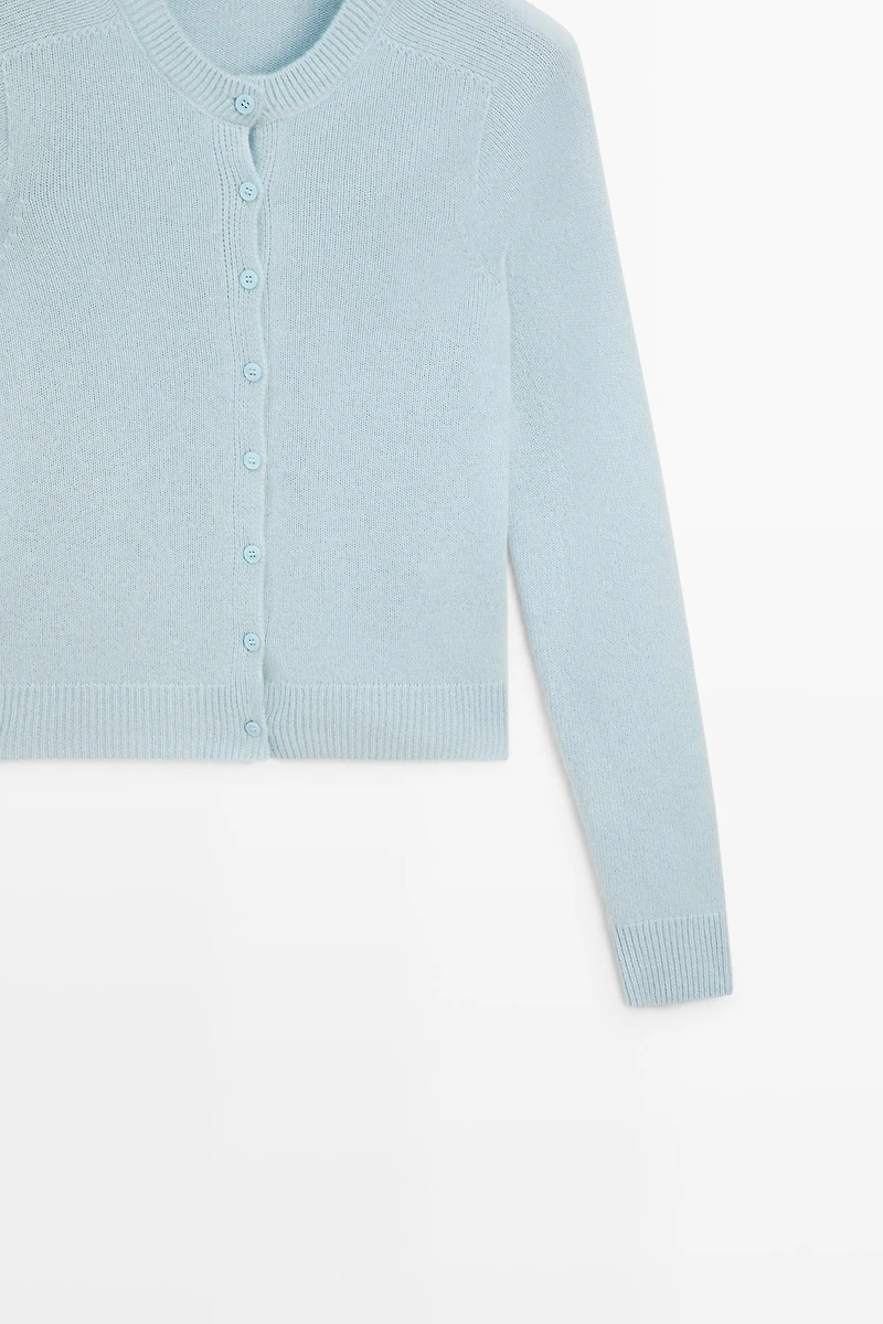 Cardigan court 100 % cachemire