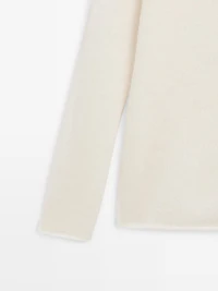 Wool high neck knit sweater