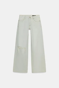 ZW COLLECTION RIPPED LOW RISE RELAXED JEANS