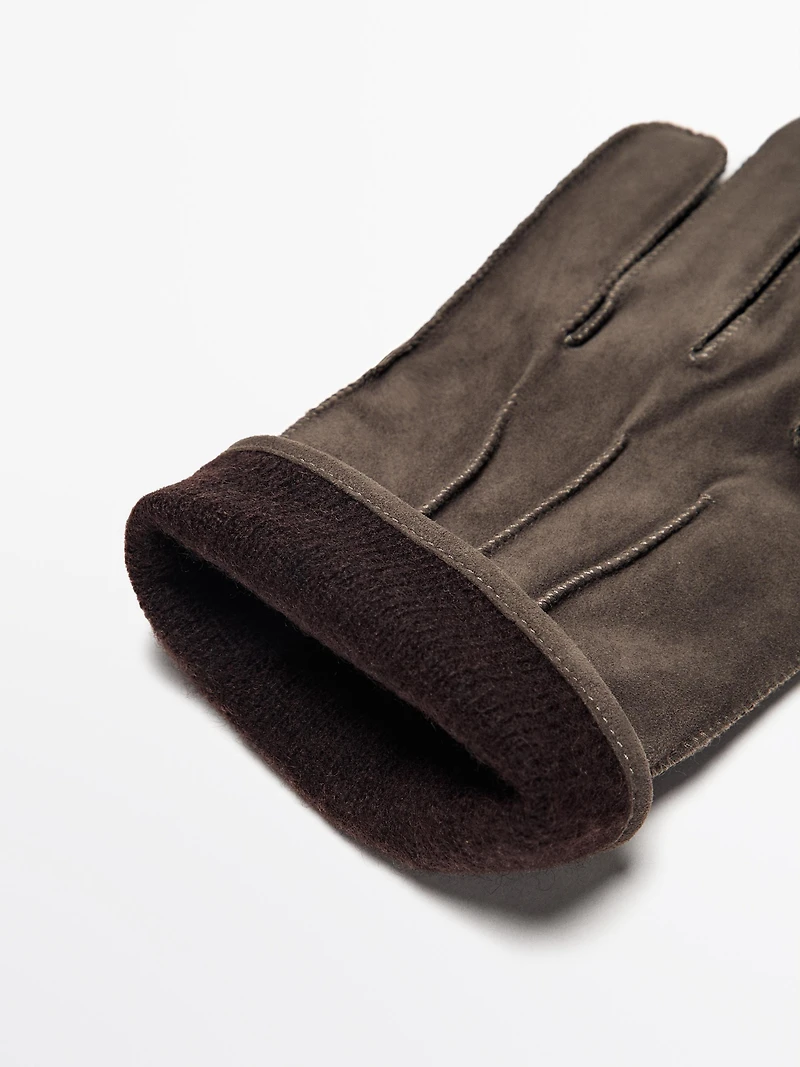 Gants en cuir caprin finition daim