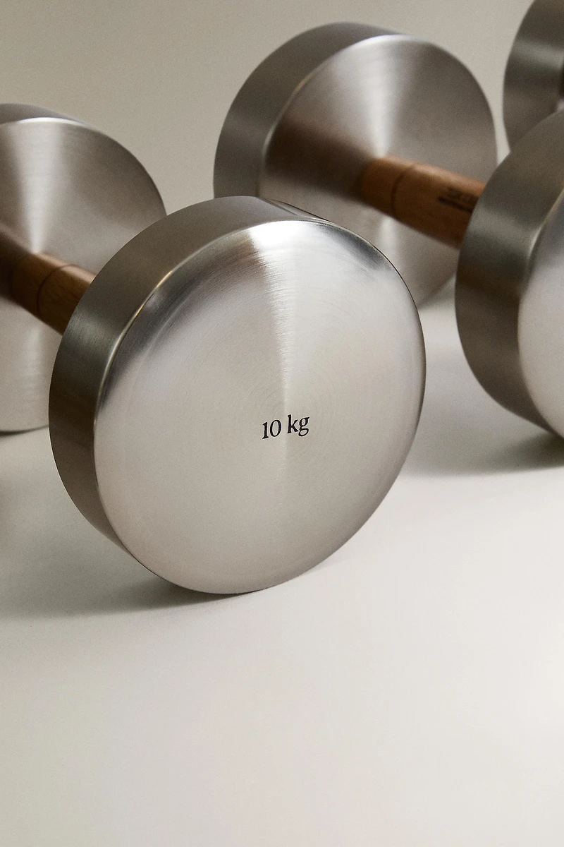 OAK WOOD AND STEEL DUMBBELL