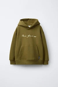 EMBROIDERED TEXT HOODIE
