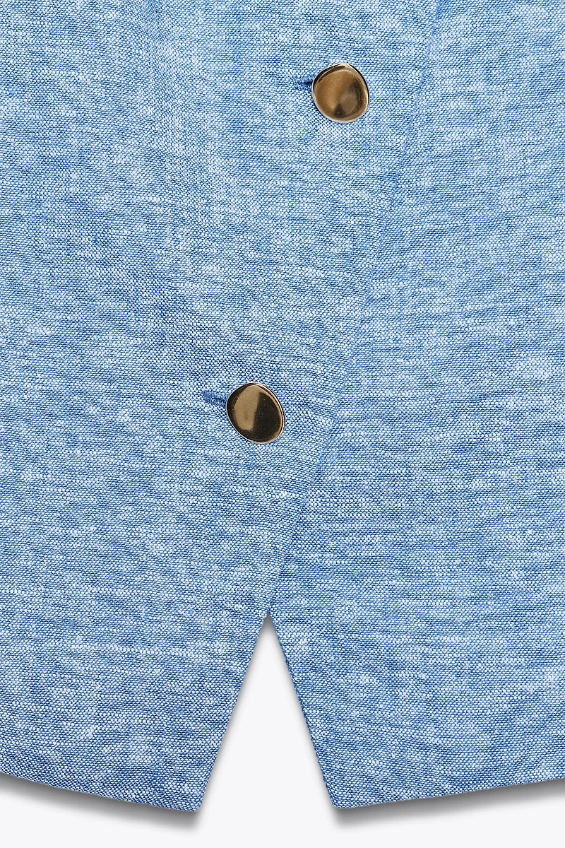 DOUBLE BREASTED LINEN VEST