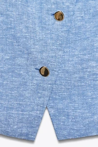 DOUBLE BREASTED LINEN VEST