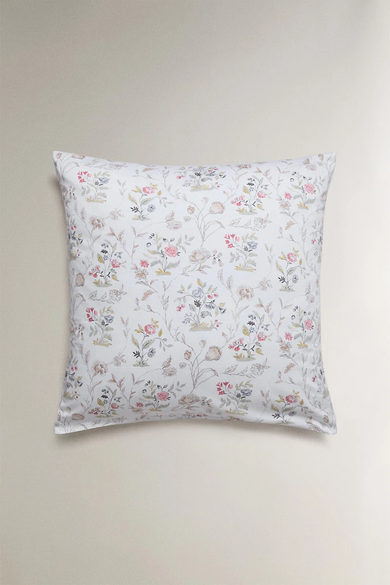 FLORAL SATEEN PILLOWCASE