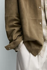 REGULAR FIT SUEDE LEATHER OVERSHIRT