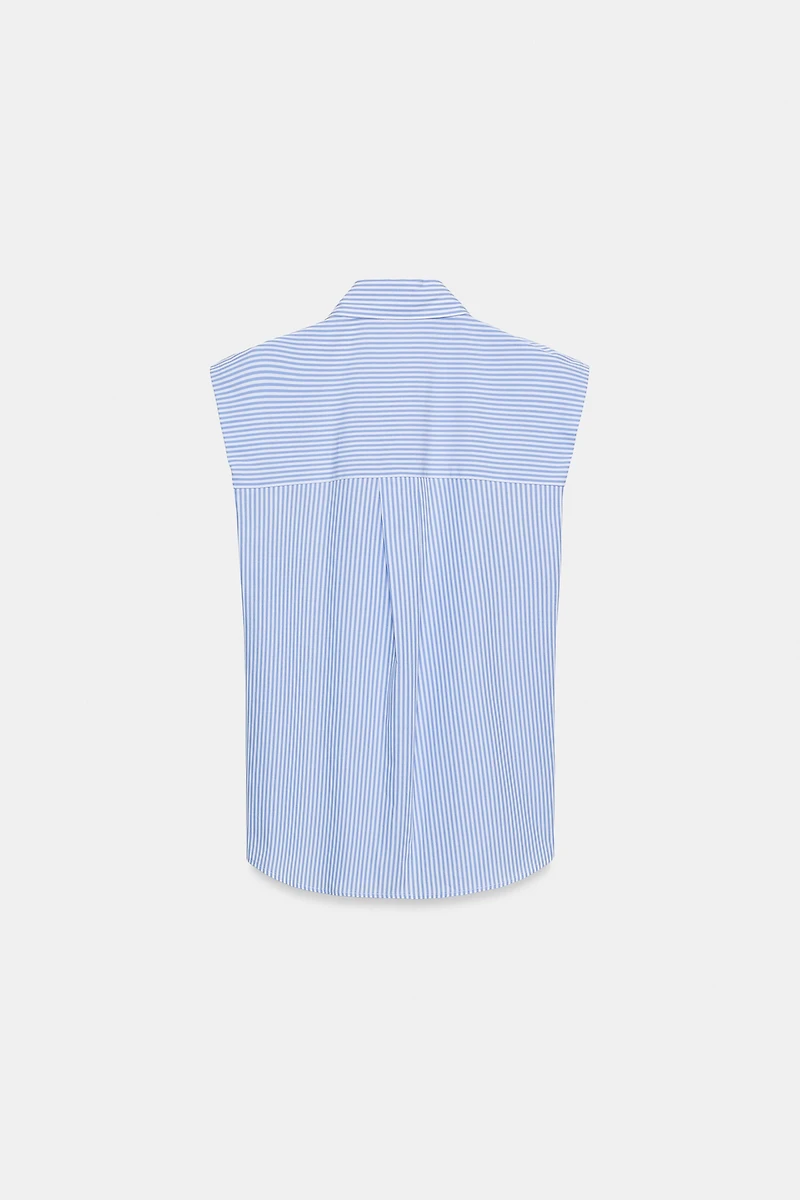 ZW COLLECTION LACED STRIPED SHIRT