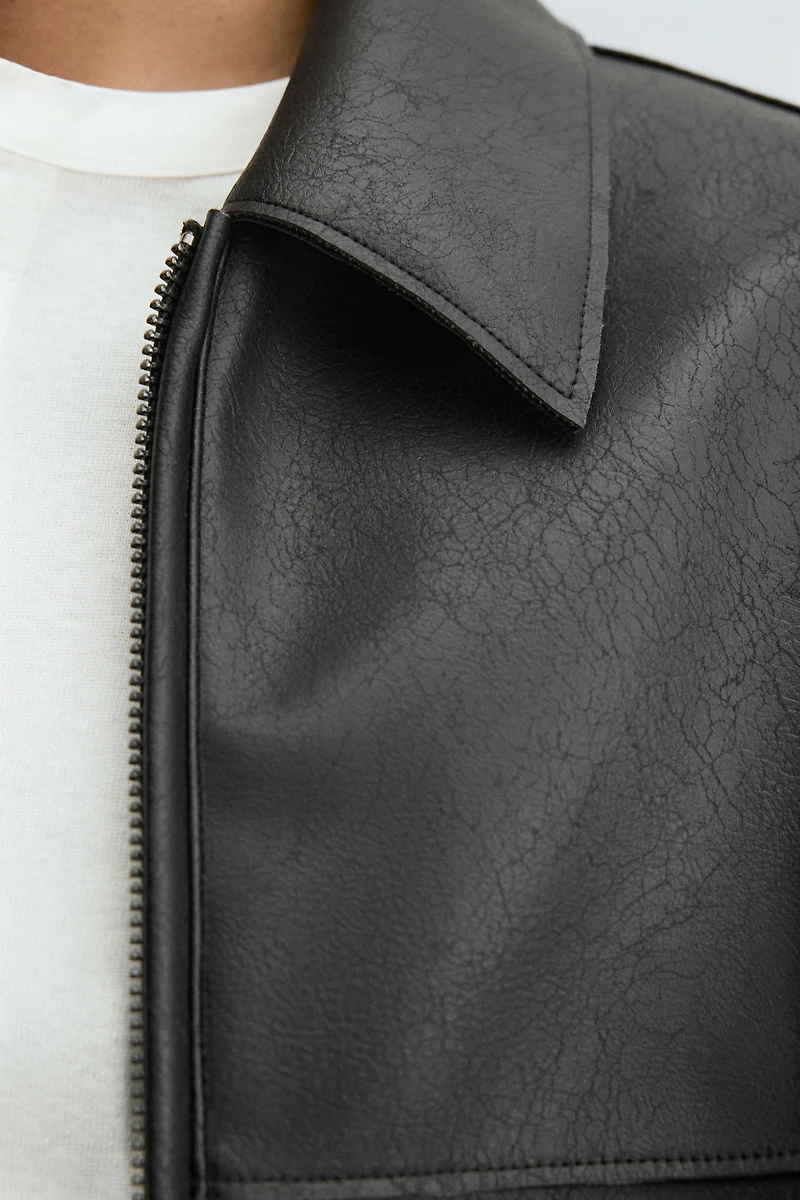 FAUX LEATHER JACKET