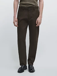 Slim fit cotton trousers