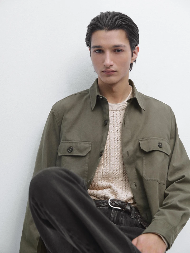 Cotton overshirt with pockets