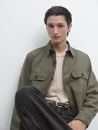 Cotton overshirt with pockets