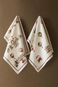 SET OF COTTON CHRISTMAS BALLOON KITCHEN TOWELS (SET OF 2)