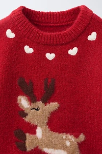 REINDEER PRINT KNIT JUMPER