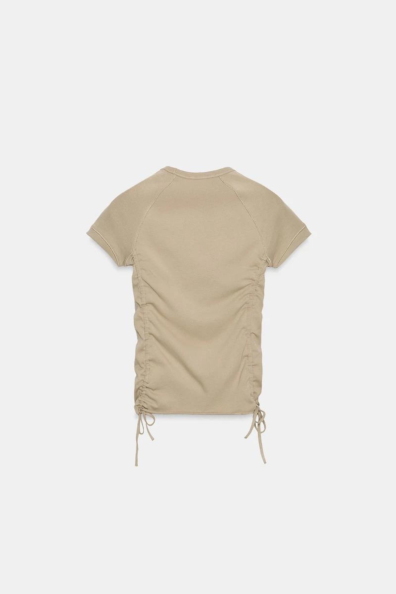 ADJUSTABLE RUCHED T-SHIRT