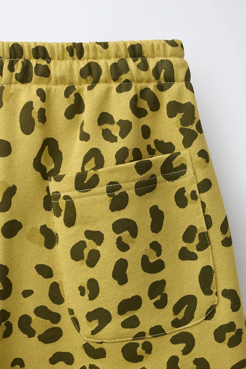 BERMUDA EN MOLLETON ANIMAL PRINT