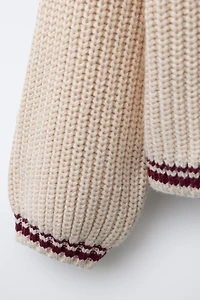 VARSITY BEAR EMBROIDERED CARDIGAN