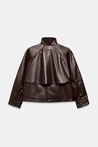 100% LEATHER BOMBER JACKET ZW COLLECTION