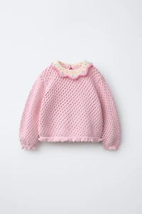 CROCHET KNIT COLLAR JUMPER