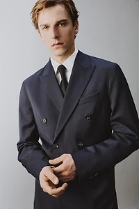 VESTE DE COSTUME À RAYURES 100 % LAINE