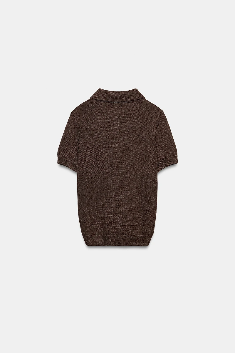 POLO EN MAILLE À MANCHES COURTES
