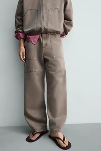 RELAXED FIT STUDDED PANTS