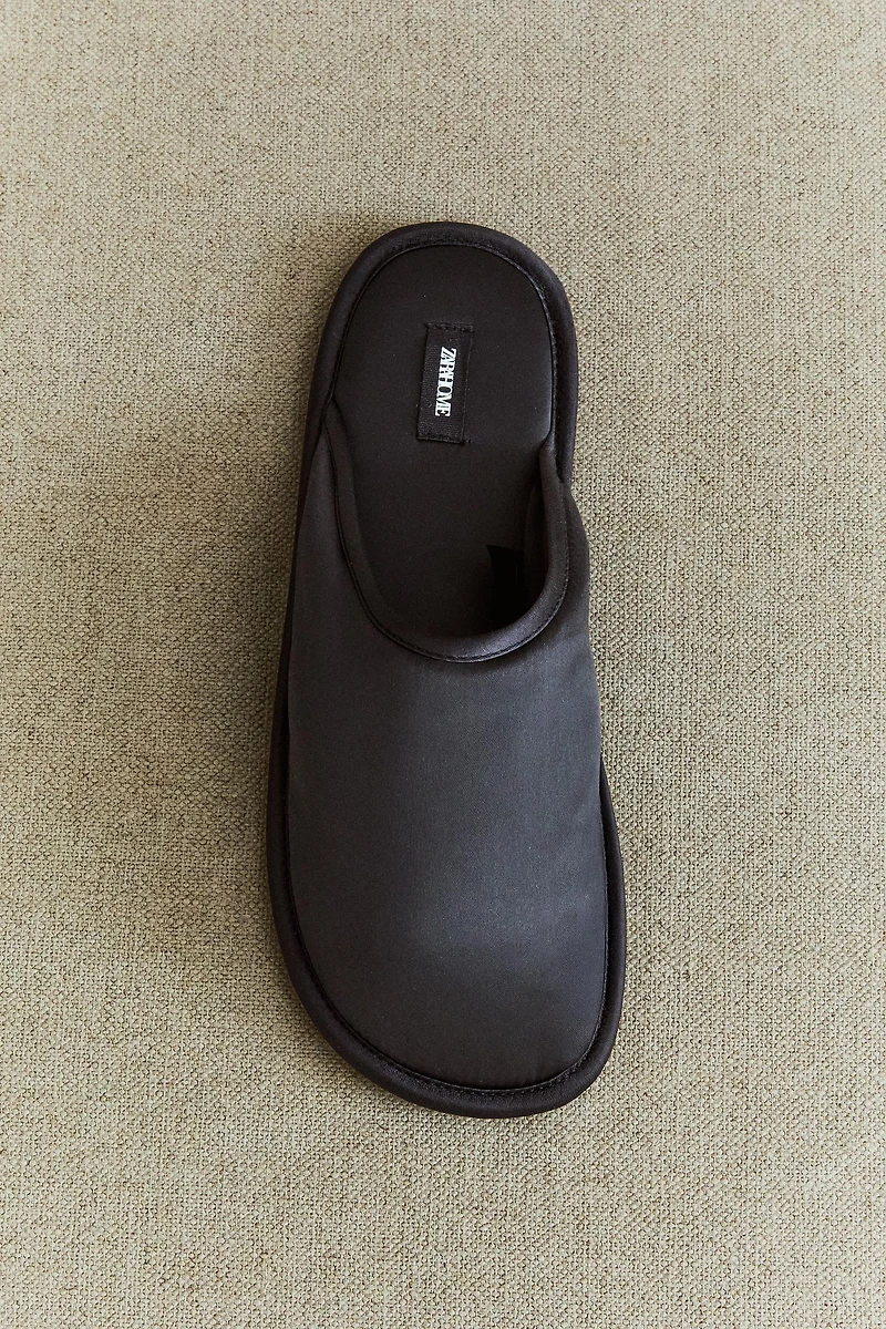 SATEEN MULE SLIPPERS