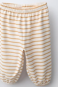 STRIPED T-SHIRT AND PANTS SET WITH EMBROIDERED BUNNY