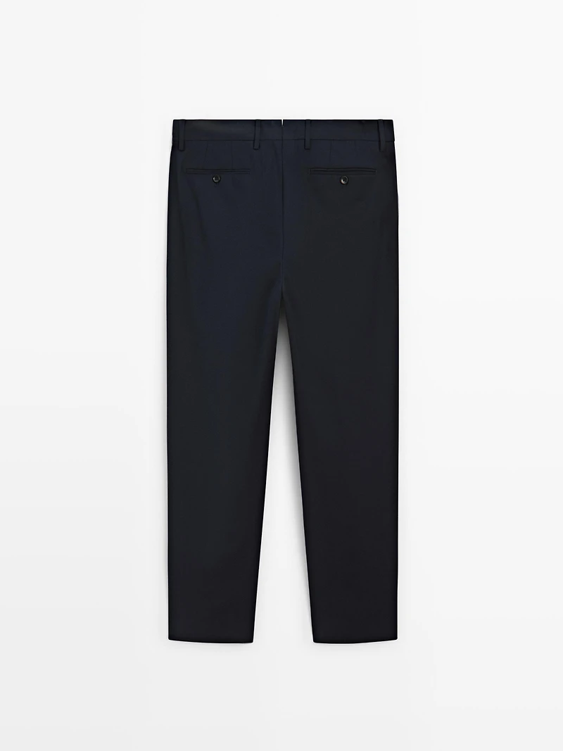 Wool blend suit trousers