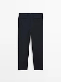 Wool blend suit trousers