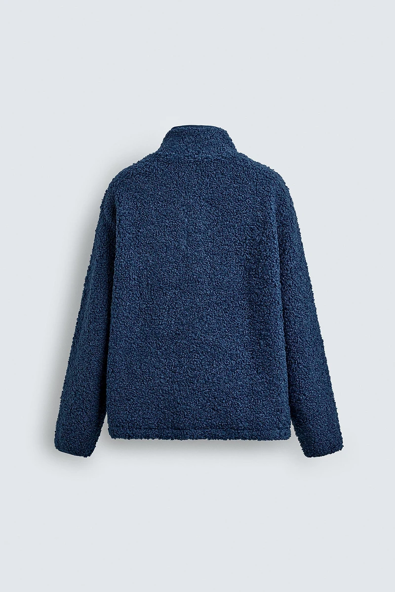 FLEECE SWEATSHIRT WITH SHEARLING EFFECT