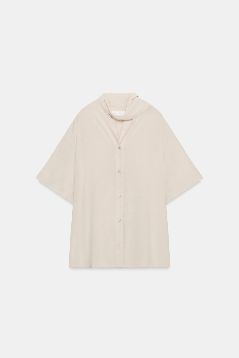 ZW COLLECTION FLOWY TIED SHIRT
