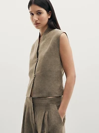 Veste sans manches 100 % lin