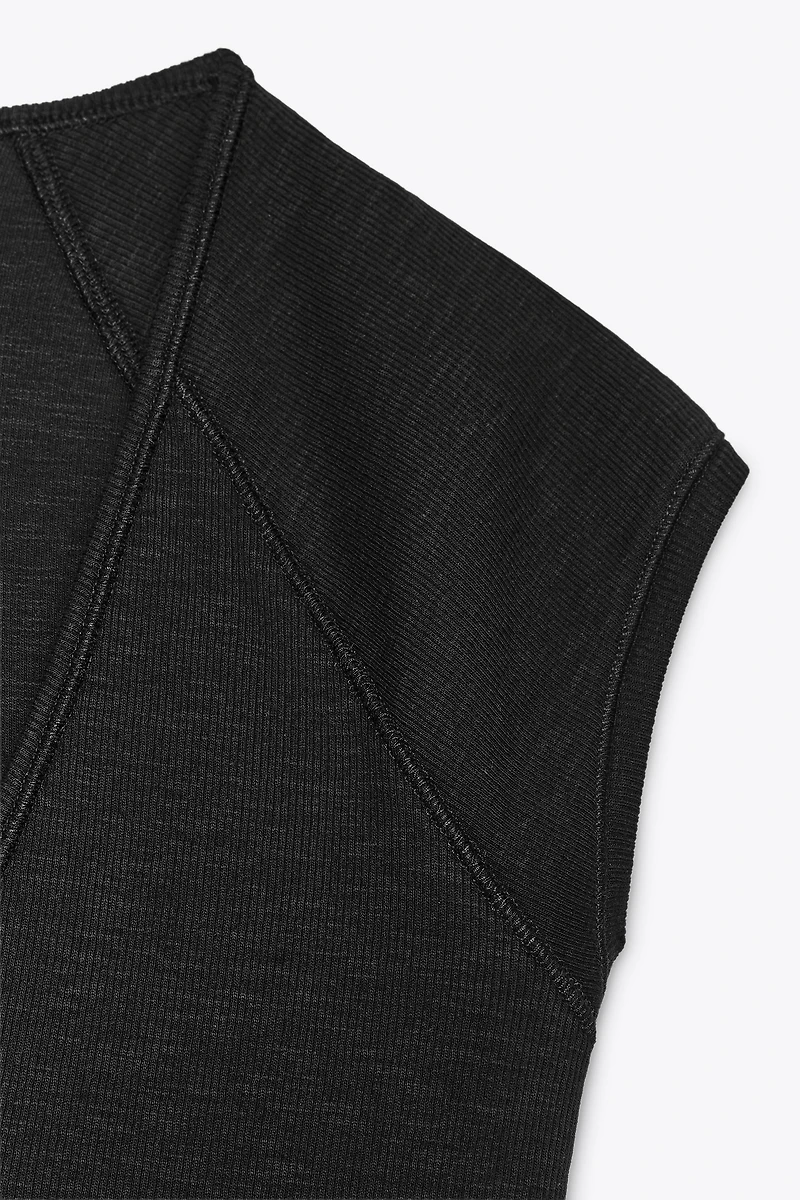 RIB V-NECK T-SHIRT