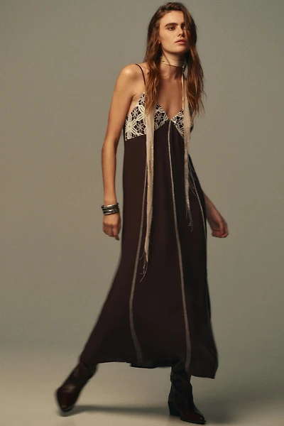 EMBROIDERED STRAPPY MIDI DRESS