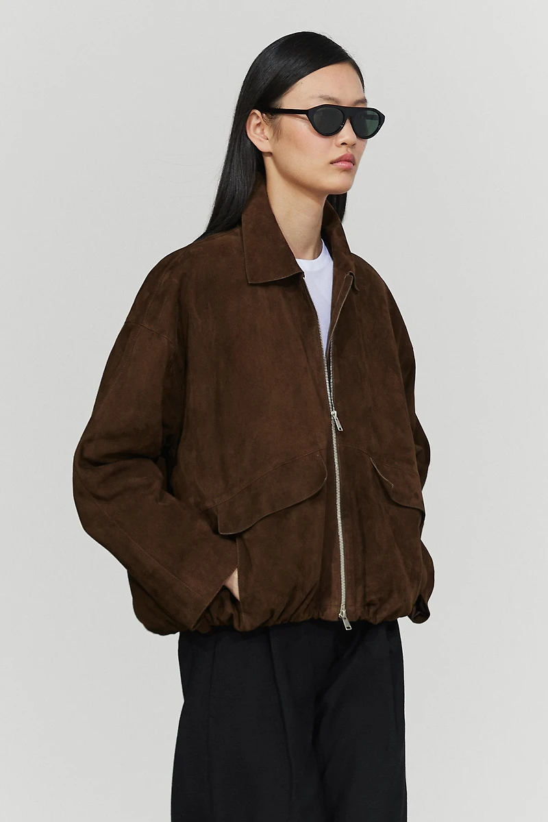 Oversize Suede bomber jacket