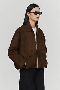 Oversize Suede bomber jacket