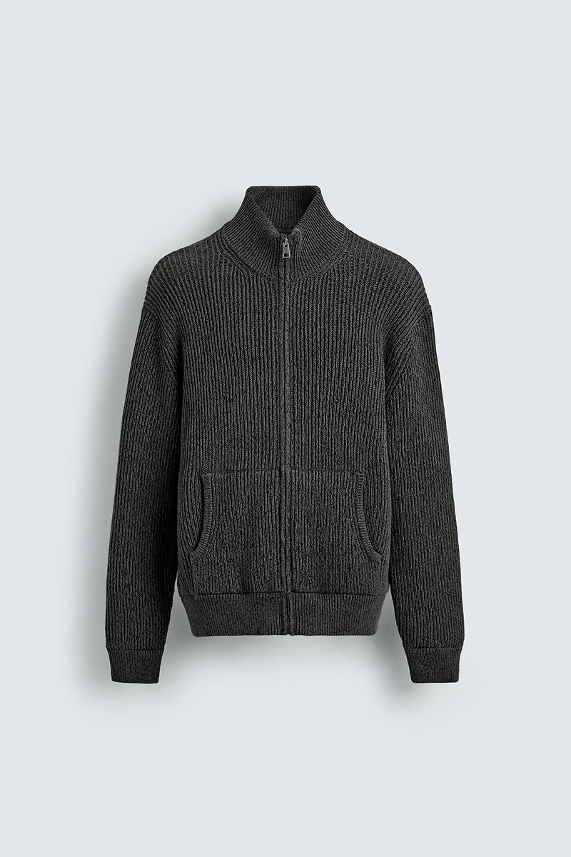 TWISTED YARN ZIP-UP JACKET
