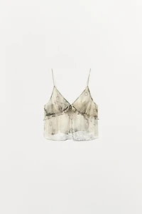 RUFFLED PRINTED CAMISOLE