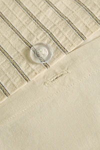 CRINKLE STRIPED COTTON DUVET COVER