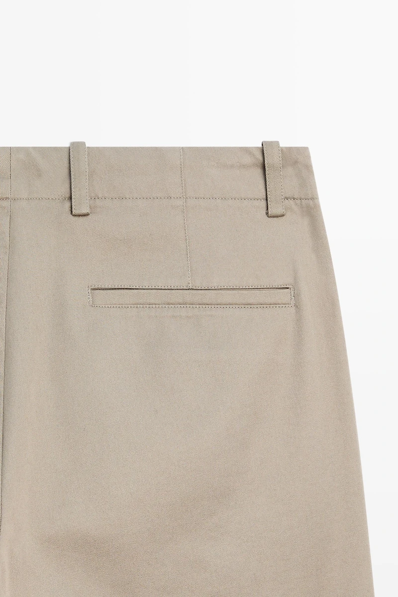 Cotton blend straight-leg pants