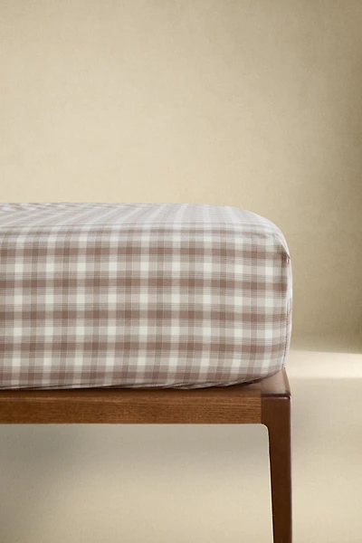 CHILDREN'S CHECK FLANNEL FITTED SHEET