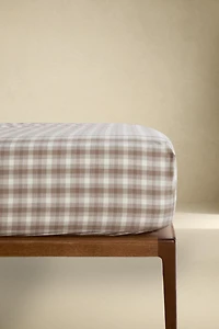 CHILDREN'S CHECK FLANNEL FITTED SHEET
