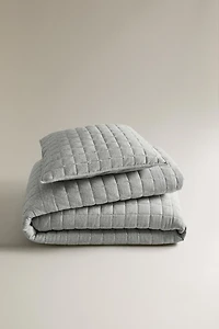 ÉDREDON JERSEY CHINÉ GRIS